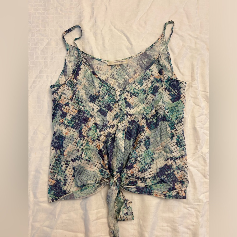 Lavender brown tie shirt
